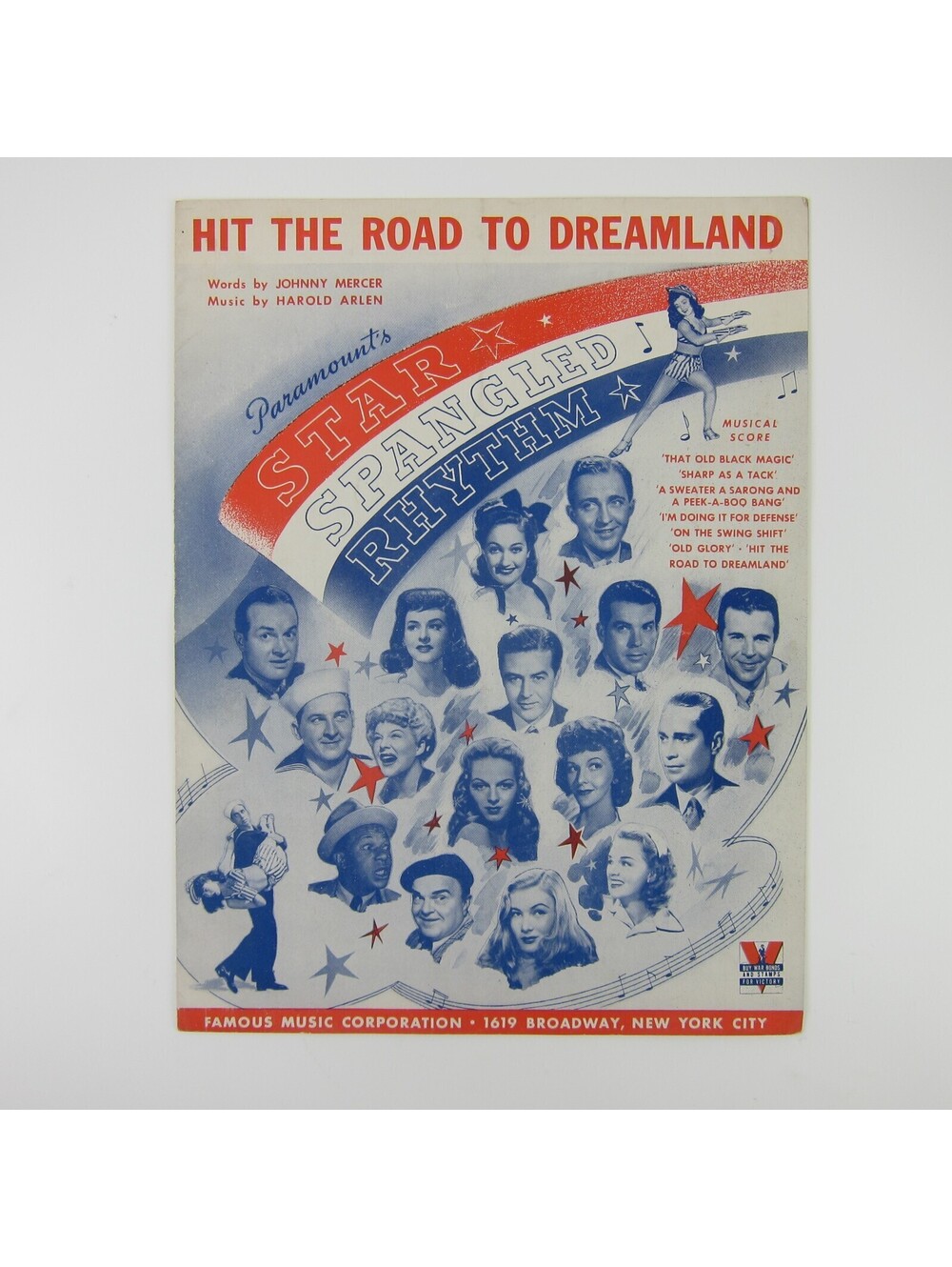 Sheet Music Hit The Road To Dreamland Star Spangled Rhythm Film Vintage 1942